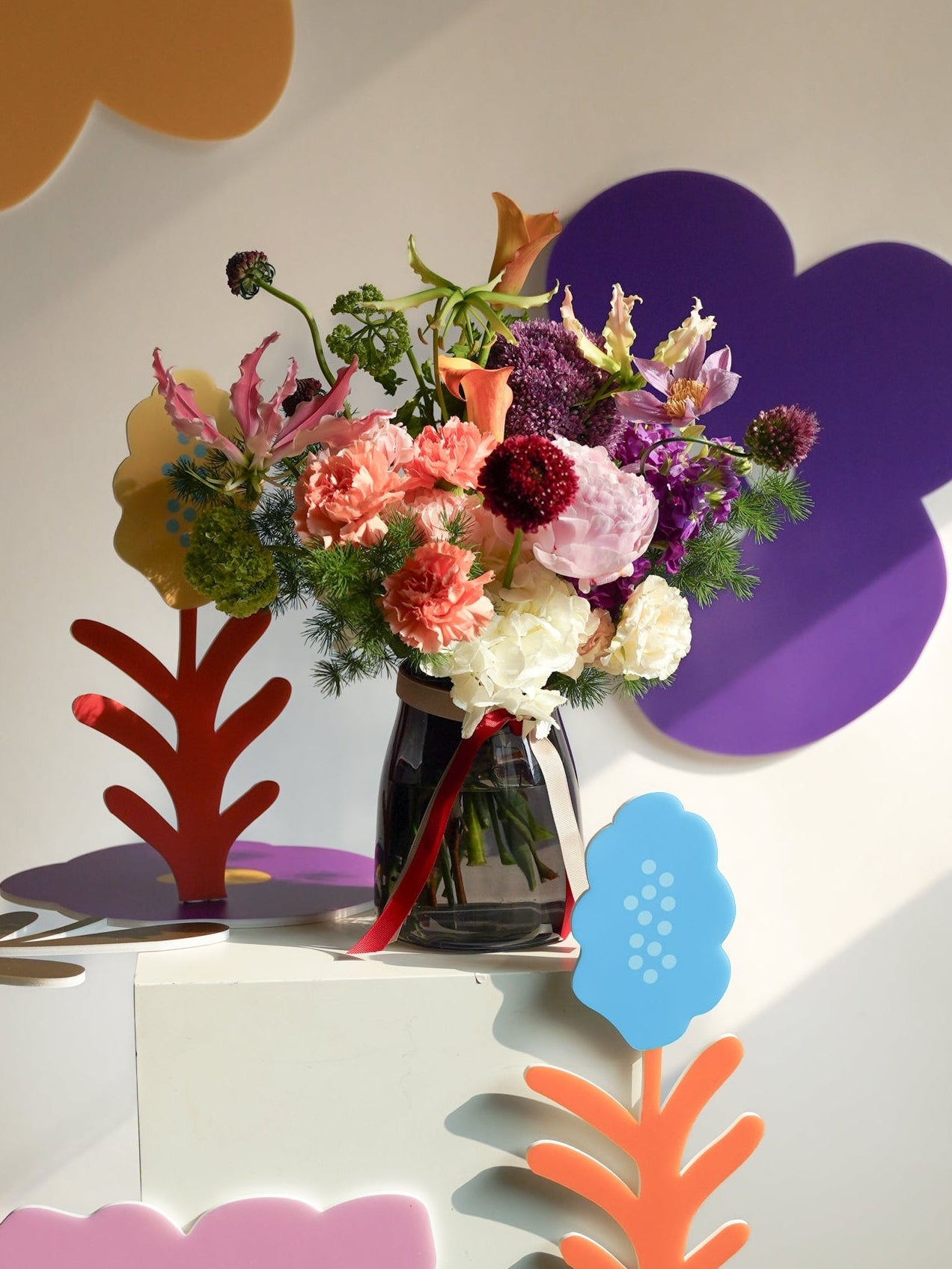 mother's day flower | size:In a vase - 28cm